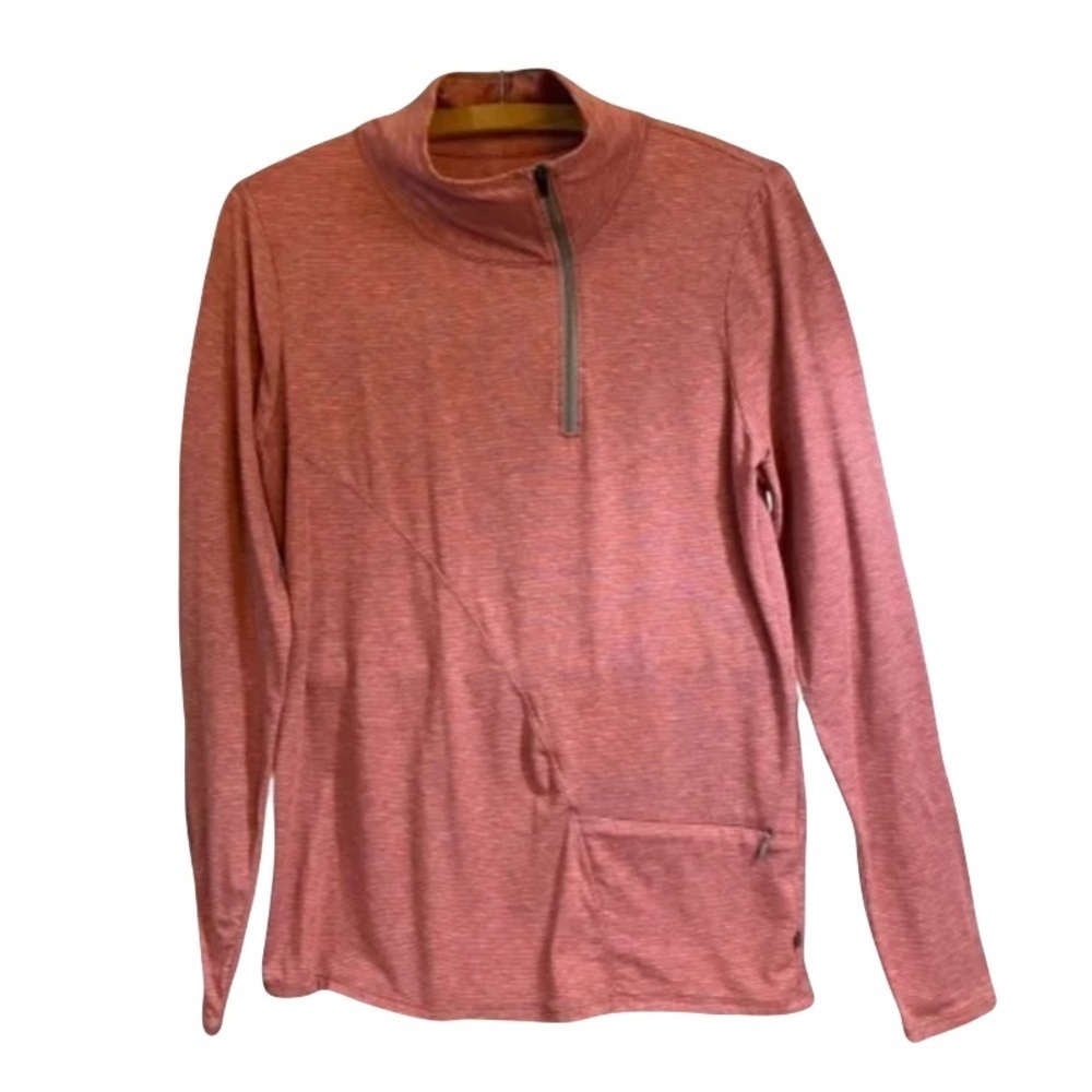 Toad & Co. Men’s Swifty 1/4 Zip Long Sleeve Insect Sheild Too Heathered Red Med